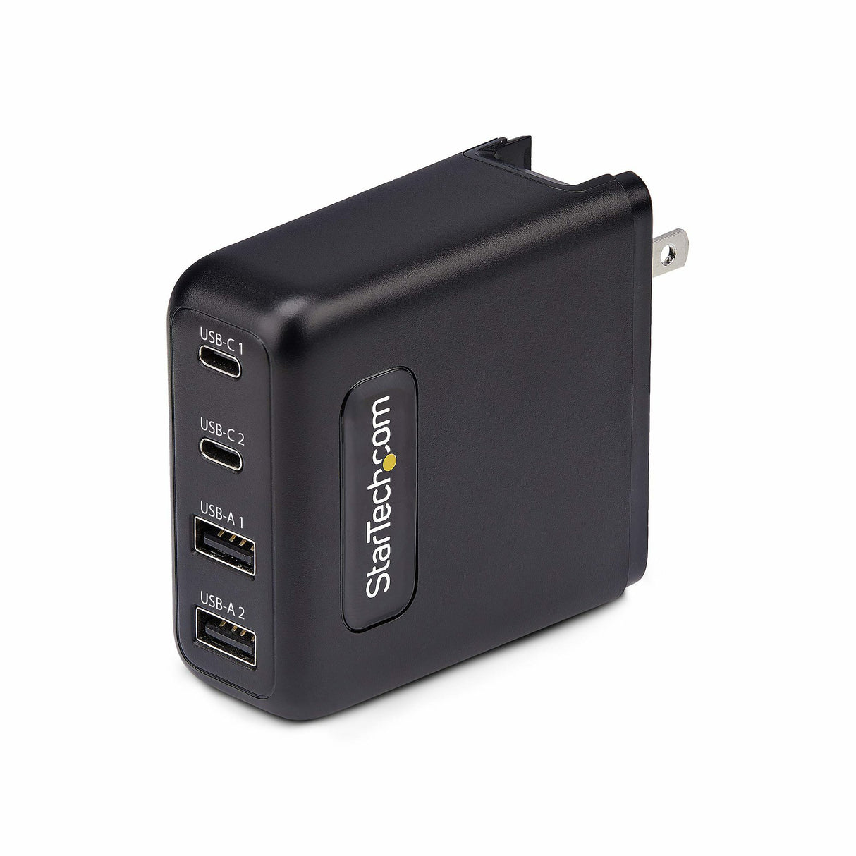 StarTech.com 100W USB-C Wall Charger, 2x USB-C/2x USB-A, Quick Charging Portable GaN Charger Power Adapter, USB Power Delivery 3.0, 6ft/1.8m Cable