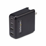 StarTech.com 100W USB-C Wall Charger, 2x USB-C/2x USB-A, Quick Charging Portable GaN Charger Power Adapter, USB Power Delivery 3.0, 6ft/1.8m Cable