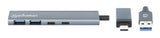 Manhattan USB-C & USB-A Combo Dock/Hub, Ports (4): USB-A (x2) and USB-C (x2), 5 Gbps (USB 3.2 Gen1 aka USB 3.0), USB powered (no external power supply required), Aluminium