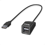 Plugable Technologies 2-in-1 USB Splitter with Dual USB 2.0 Ports, Compatible with Windows, Linux, macOS, Chrome OS, USB Multiport Hub for Laptops