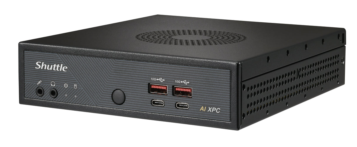 Shuttle Slim AI PC DN11H7 Intel Core Ultra 7 155H, Intel Arc graphics, 2xHDMI, 2x DP, 4x 2.5 Gbit LAN, VESA, 24/7 permanent operation