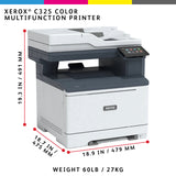 Xerox C325 A4 33ppm Wireless Duplex Copy/Print/Scan/Fax PS3 PCL5e/6 2 Trays Total 251 Sheets