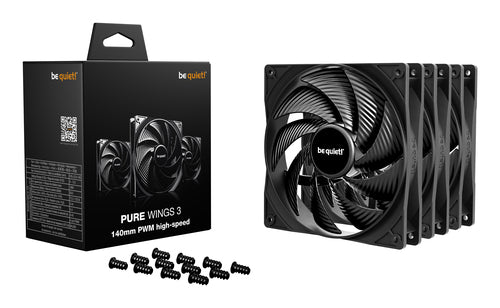 be quiet! Pure Wings 3 140mm | PWM high-speed Triple Pack Computer case Fan 14 cm Black 3 pc(s)