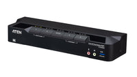 ATEN 4-Port USB 3.0 8K DisplayPort Dual-Display KVMP™ Switch (Cables included)