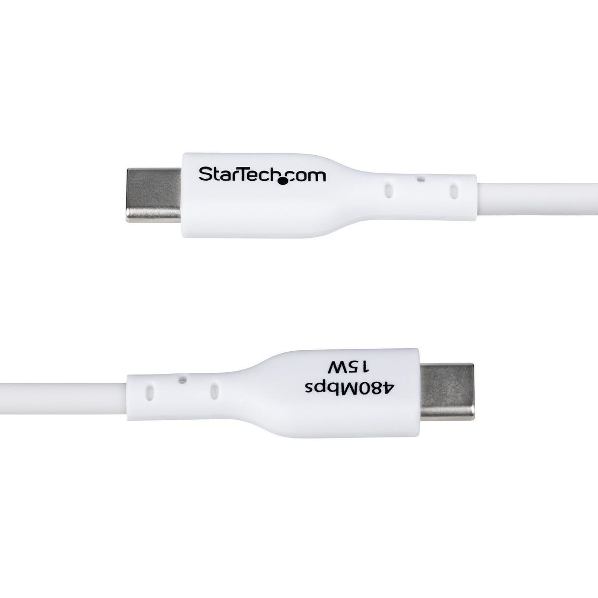StarTech.com 6ft (1.8m) USB-A to USB-C Charging Cable, Charge & Sync, 3A, USB 2.0, TPE Jacket - White USB Charging Cord