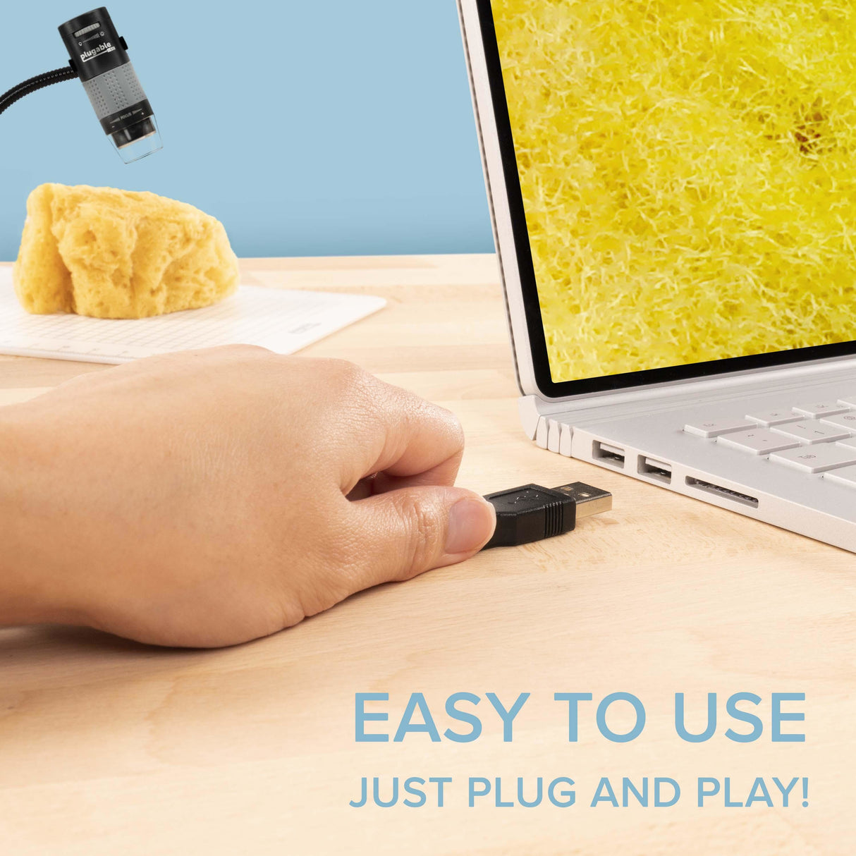 Plugable Technologies Digital Microscope with Flexible Arm Observation Stand Compatible with USB and USB-C Windows, macOS, ChromeOS, iPad (USB C), Android, Linux systems (2MP, 250x Magnification)