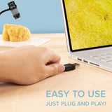 Plugable Technologies Digital Microscope with Flexible Arm Observation Stand Compatible with USB and USB-C Windows, macOS, ChromeOS, iPad (USB C), Android, Linux systems (2MP, 250x Magnification)
