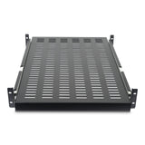 StarTech.com 2U Sliding Server Rack Mount Shelf - 20 to 30in Adjustable Mounting Depth - Vented - 50lb - Heavy Duty Universal 19” Rack Shelf for Equipment Rack - 24in Deep