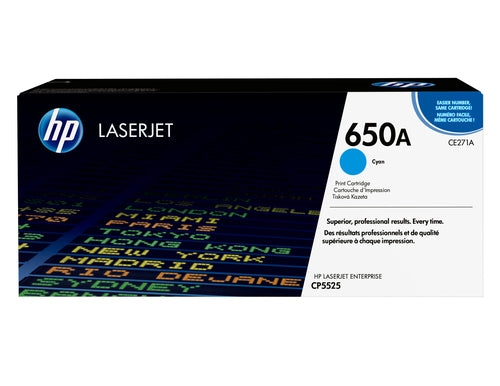 HP 650A Cyan Original LaserJet Toner Cartridge