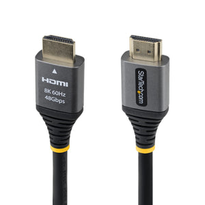 StarTech.com 12ft (3.6m) Certified Ultra High Speed HDMI Cable, 8K 60Hz/4K 120Hz, HDMI 2.1 Cable with HDR10+ / eARC, 48Gbps, 8K HDMI Cord for Monitor/TV/Display, Flexible TPE Jacket