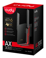 Cudy RE3000 network extender Network repeater Black, Red 10, 100, 1000 Mbit/s