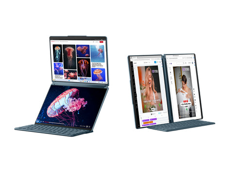 Lenovo Yoga Book 9 13IMU9 Intel Core Ultra 7 155U Hybrid (2-in-1) 33.8 cm (13.3") Touchscreen 2.8K 16 GB LPDDR5x-SDRAM 1 TB SSD Wi-Fi 6E (802.11ax) Windows 11 Home Teal English, French