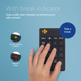 R-Go Tools Numeric keypad R-Go Numpad Break, ergonomic numeric keypad with break software, bluetooth, black