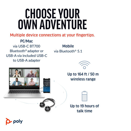 HP Poly Poly Voyager Focus 2 USB-A Headset