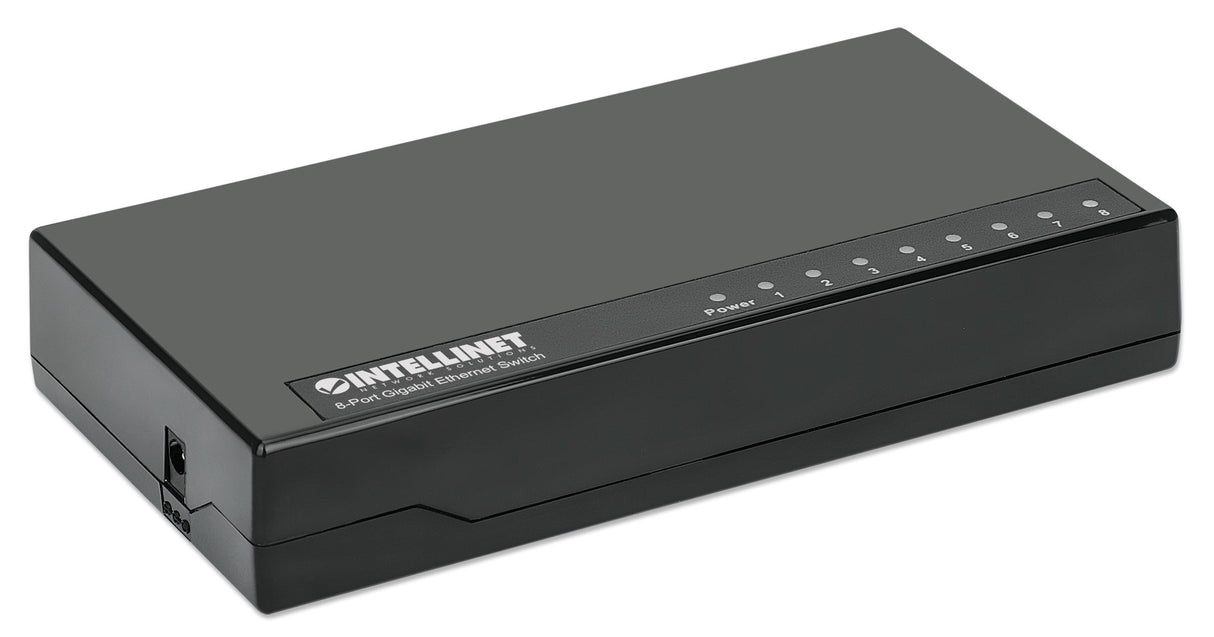 Intellinet 8-Port Gigabit Ethernet Switch, Desktop Size, Plastic, IEEE 802.3az (Energy Efficient Ethernet), Black