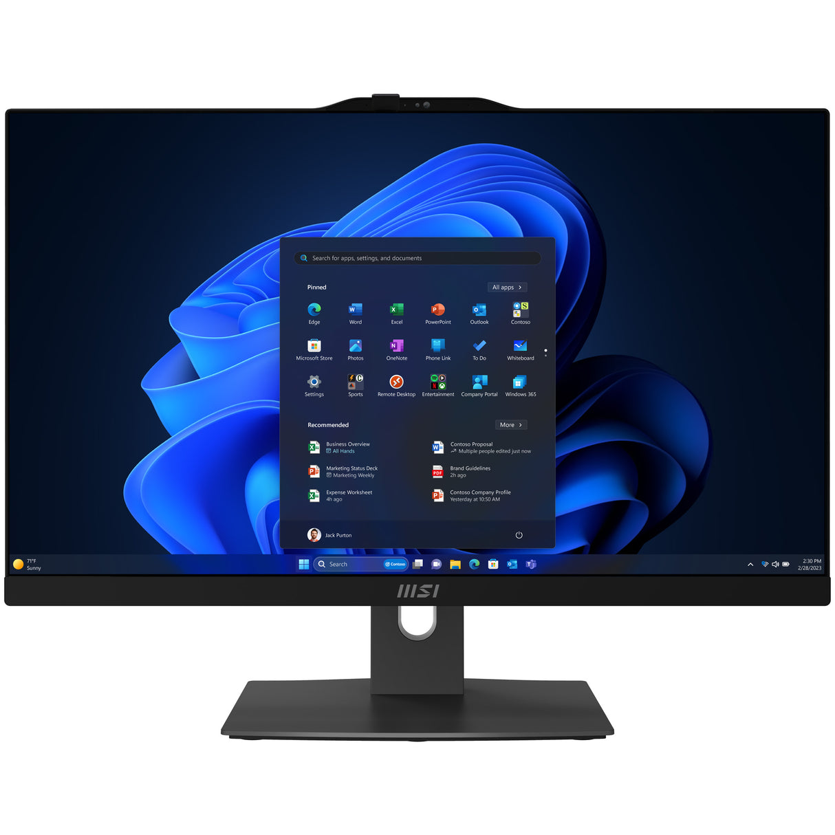 MSI Modern AM242TP 1M-1098US Intel Core 3 100U 60.5 cm (23.8") 1920 x 1080 pixels All-in-One PC 8 GB DDR5-SDRAM 512 GB SSD Windows 11 Pro Wi-Fi 6E (802.11ax) Black
