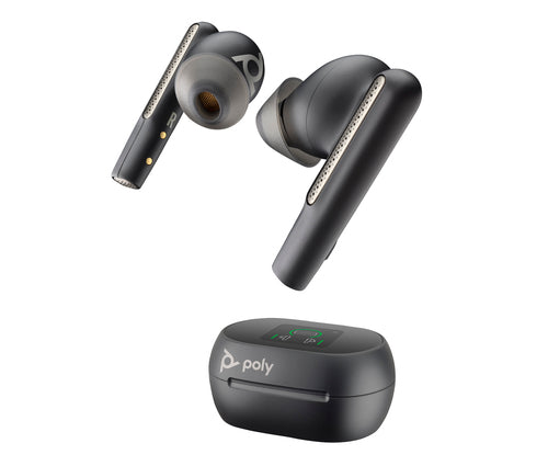 HP Poly Voyager Free 60+ UC Carbon Black Earbuds +BT700 USB-A Adapter +Touchscreen Charge Case