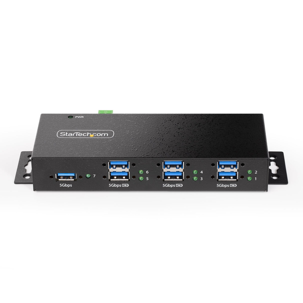 StarTech.com 7-Port Managed USB Hub with 7x USB-A, Heavy Duty with Metal Industrial Housing, ESD & Surge Protection, Wall/Desk/Din-Rail Mountable, USB 3.0/3.1/3.2 Gen 1 5Gbps - TAA