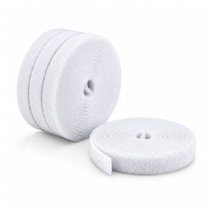 StarTech.com 4-pack 15ft (4.6m) Hook and Loop Roll, 0.5in Wide, White, Cut-to-Size Reusable Cable Ties, Fastener Tape, Adjustable Fabric Wraps, Bulk Roll