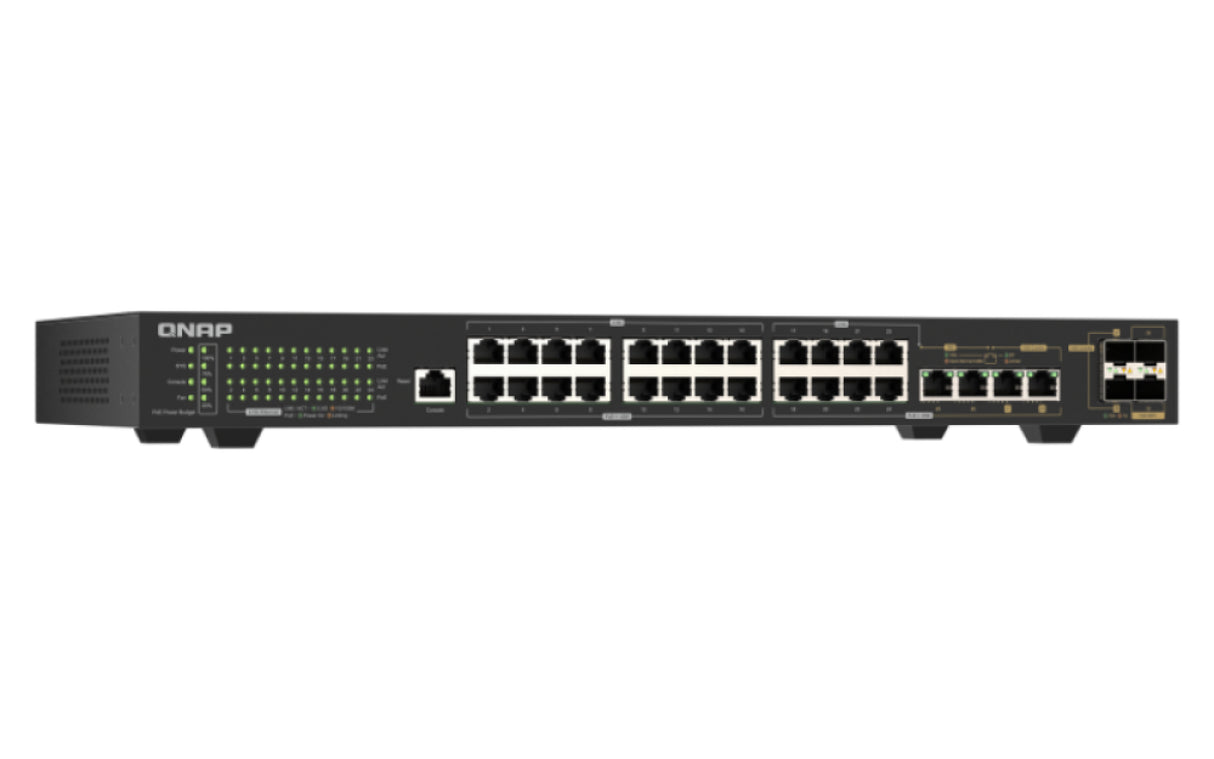 QNAP QSW-M2130P-2C2S26T network switch Managed L2 2.5G Ethernet (100/1000/2500) Power over Ethernet (PoE) 1U Black