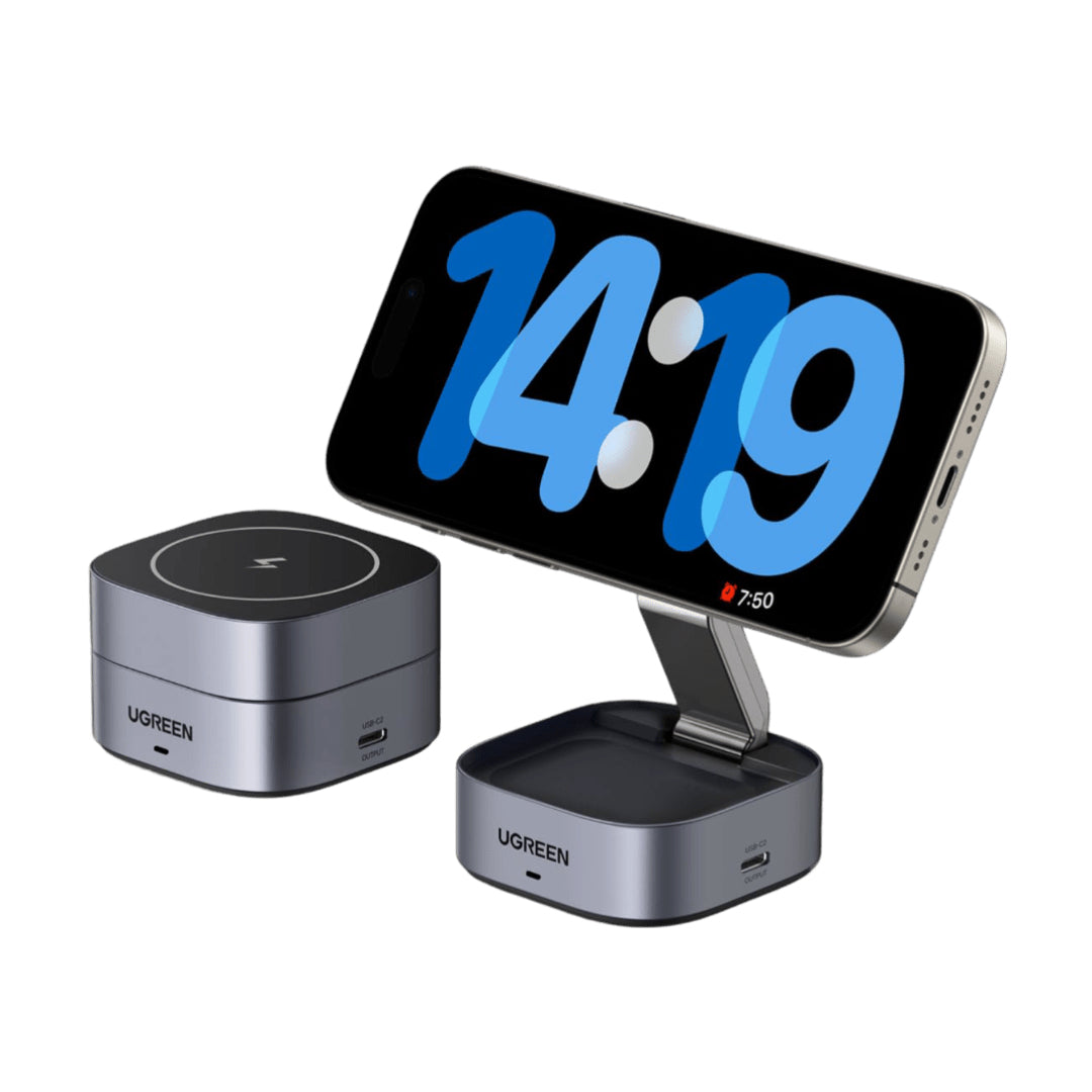 Ugreen 35278 mobile device charger Headphones, Smartphone Grey AC, USB Wireless charging Fast charging Indoor