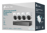 TP-Link KIT 4 VIDEOCAMERE VIGI NK4P-T4425-2T Turret 4MP Full-Color IPC e NVR 4 Canali PoE+ video surveillance kit Wired 4 channels