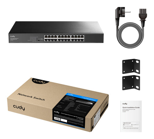 Cudy GS1024E network switch Managed Gigabit Ethernet (10/100/1000) Black