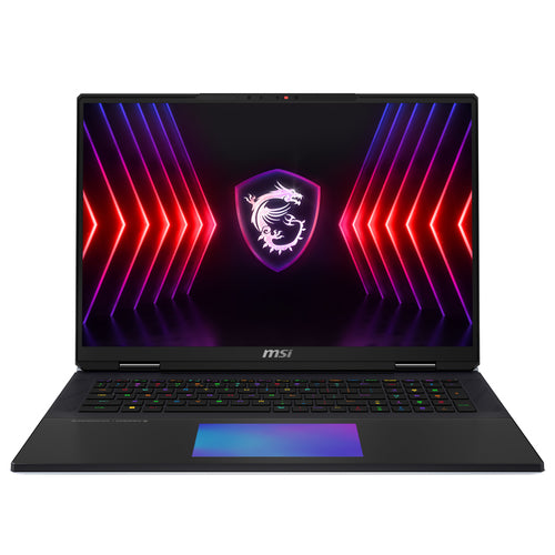 MSI Titan 18 HX A14VIG-081CA Intel® Core™ i9 i9-14900HX Laptop 45.7 cm (18") UHD+ 128 GB DDR5-SDRAM 4 TB SSD NVIDIA GeForce RTX 4090 Wi-Fi 7 (802.11be) Windows 11 Pro Black
