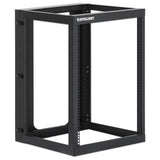 Intellinet Wall Mount Open Frame Network Rack, 15U, Rear-hinged Swing Frame, Assembled, 4-Post, 23.6 in., Black RAL 9004