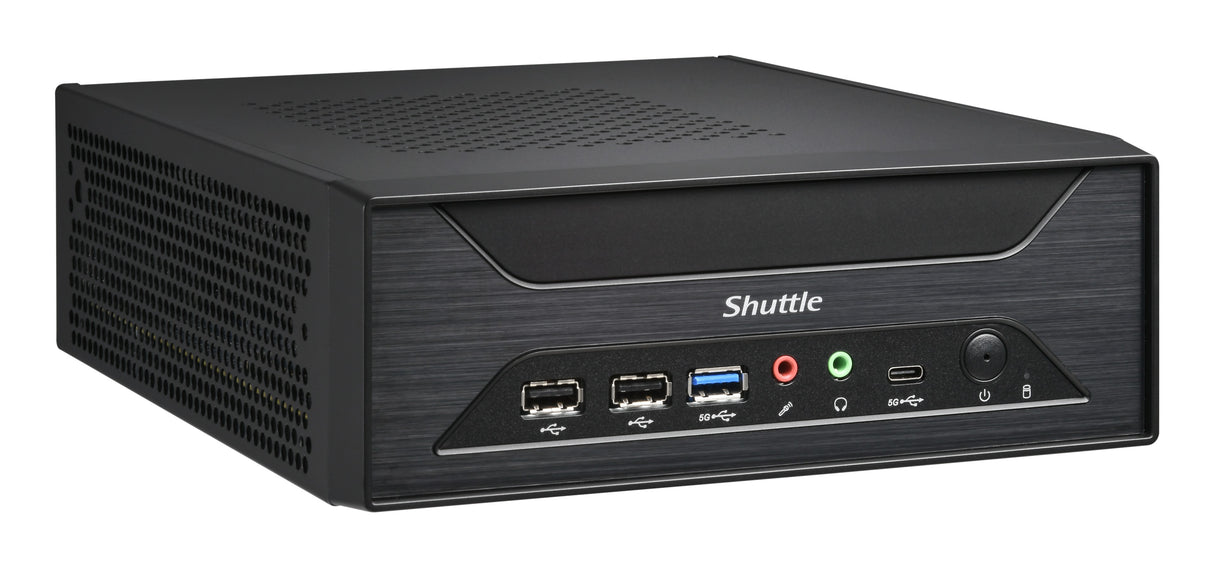 Shuttle XPC slim Barebone XH810 - S1851, Intel H810, 1xDP, 2xHDMI, 3x COM (RS232) , 2x Intel LAN,2x2.5", 8x USB, 3x M.2, 24/7 permanent operation