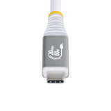 StarTech.com 10ft (3m) USB4 Cable, 20Gbps, USB-IF Certified USB-C Cable, 60W PD, 4K 120Hz DP 2.1, TPE Jacket, White USB-C Cord