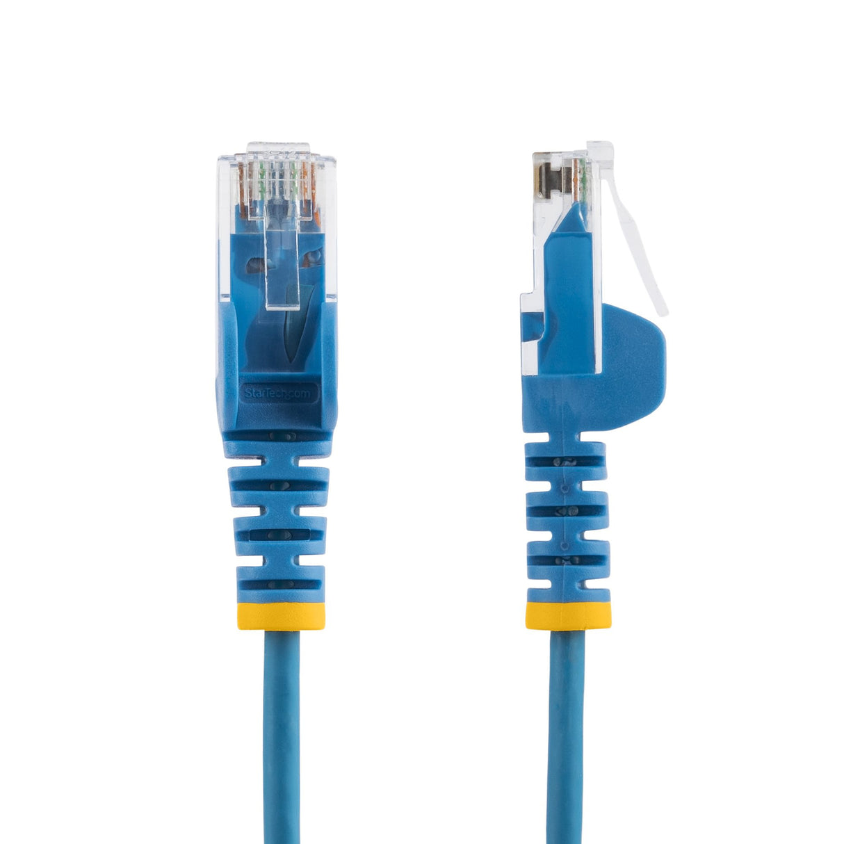 StarTech.com 6in Blue Slim CAT6 Cable, 10 Pack, Snagless, 100W PoE, UTP, LSZH, 28AWG Pure Bare Copper Wire, Slim RJ45 Network Patch Cord w/Strain Reliefs, Individually Tested
