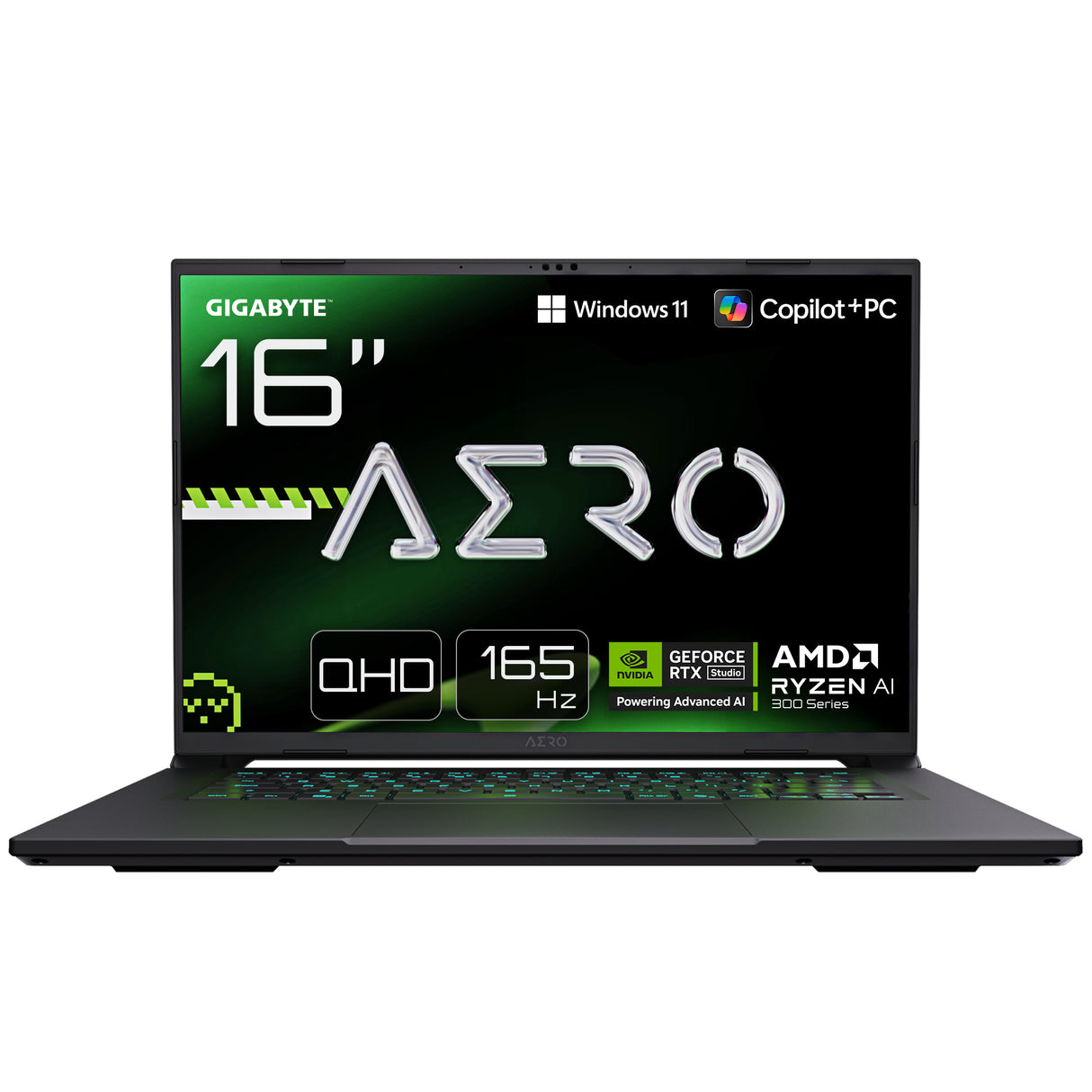 GIGABYTE AERO X16 1VH93USC94AH laptop Copilot+ PC AMD Ryzen™ AI 7 350 40.6 cm (16") WQXGA 16 GB DDR5-SDRAM 1 TB SSD NVIDIA GeForce RTX 5060 Wi-Fi 6E (802.11ax) Windows 11 Home Portuguese Grey