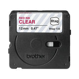 Brother BTAG-132 label-making tape Red on transparent