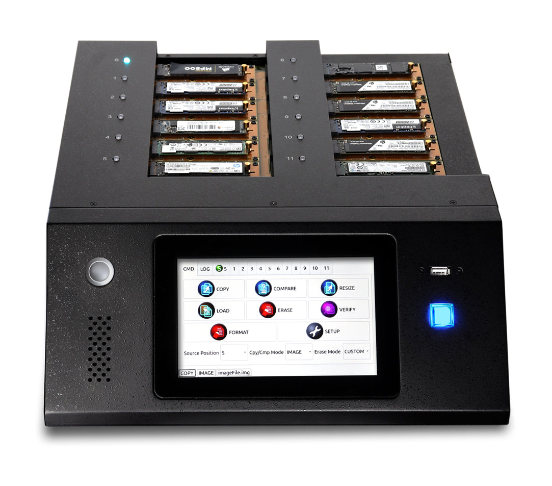 iStorage Kanguru KanguruClone 11 M.2 NVMe SSD Pro Duplicator|Supports Copying Up to 11 M.2 NVMe and M.2 SATA SSDs|Up to 25GB/min transfer rates|Powerful Erase and Disk Wipe Features |Standalone System |Detailed and downloadable system logs