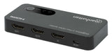 Manhattan 4K@60Hz 2-Port HDMI Splitter Splits One HDMI Input to Two HDMI Outputs (1x2), 18G, Micro-USB input for power, EDID Switch for Downscaling to 1080p, Black, 3 year warranty