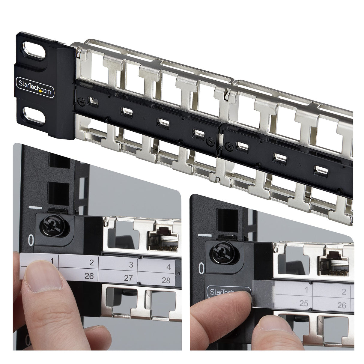 StarTech.com 48 Port 1U Blank Keystone Patch Panel, Rackmount Cat6 Patch Panel for RJ45 STP Ethernet Network Jacks