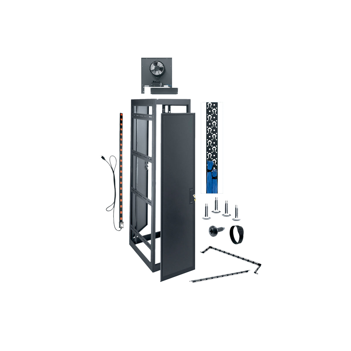 Middle Atlantic 44 RU MRK Series 22 Inch Wide Pre-Configured Rack, 31 Inches Deep with Side Panel