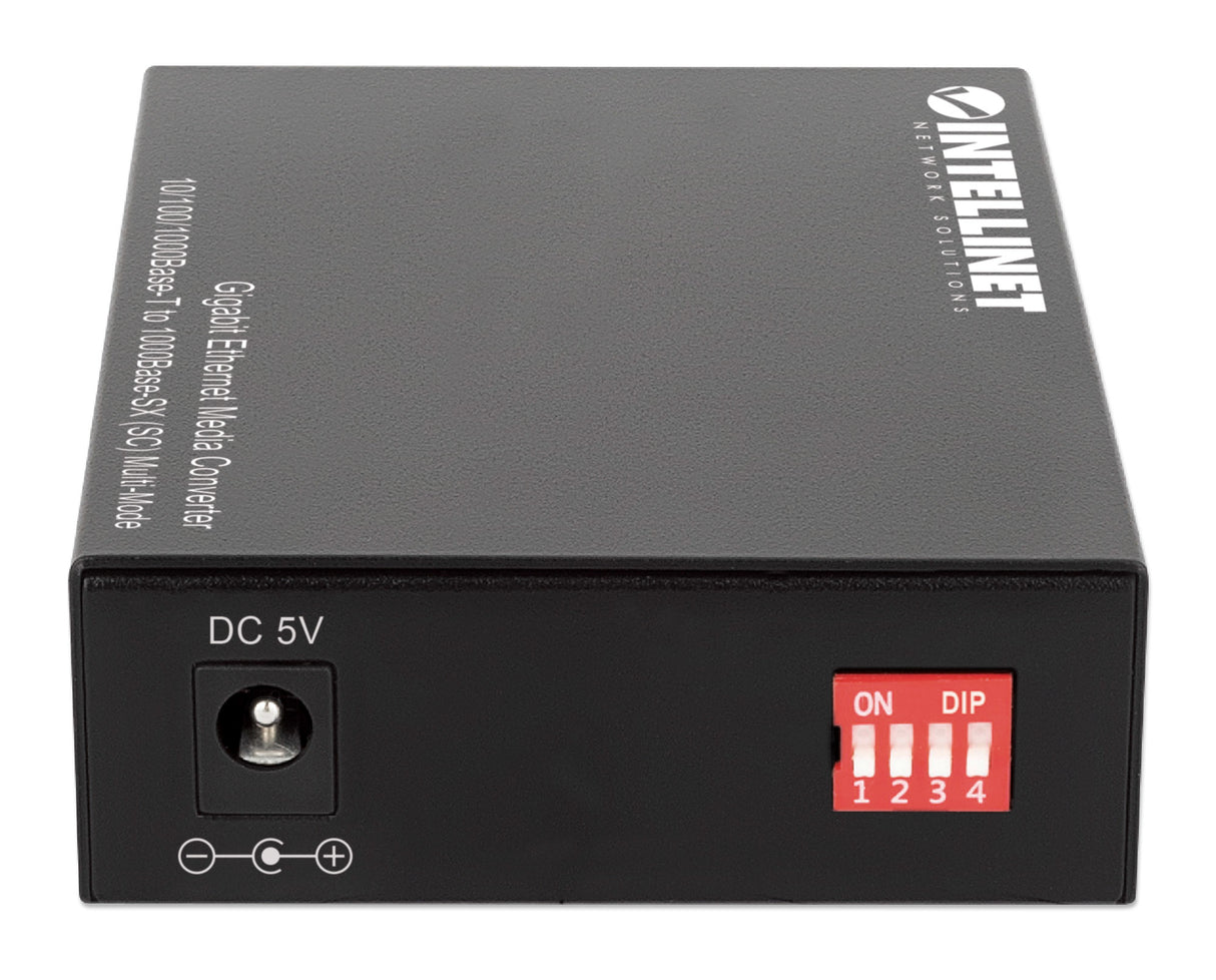 Intellinet Gigabit Ethernet Media Converter 10/100/1000Base-T to 1000Base-SX (SC) Multi-Mode, 550 m (1,800 ft.), Autonegotiation