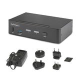 StarTech.com 2-Port DisplayPort KVM Switch, 8K 60Hz / 4K 144Hz, Single Display, DP 1.4, 2x USB 3.0 Ports, 4x USB 2.0 HID Ports, Push-Button & Hotkey Switching, TAA Compliant - OS Independent, Metal Housing