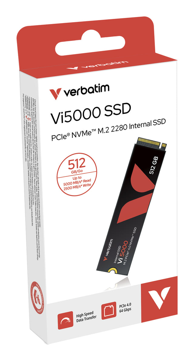 Verbatim Vi5000 PCIe NVMe M.2 SSD 512 GB