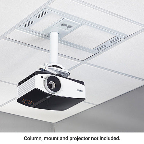 Chief 1' x 2' Above Suspended Ceiling Storage Box and Column Drop with 2-Gang Filter & Surge