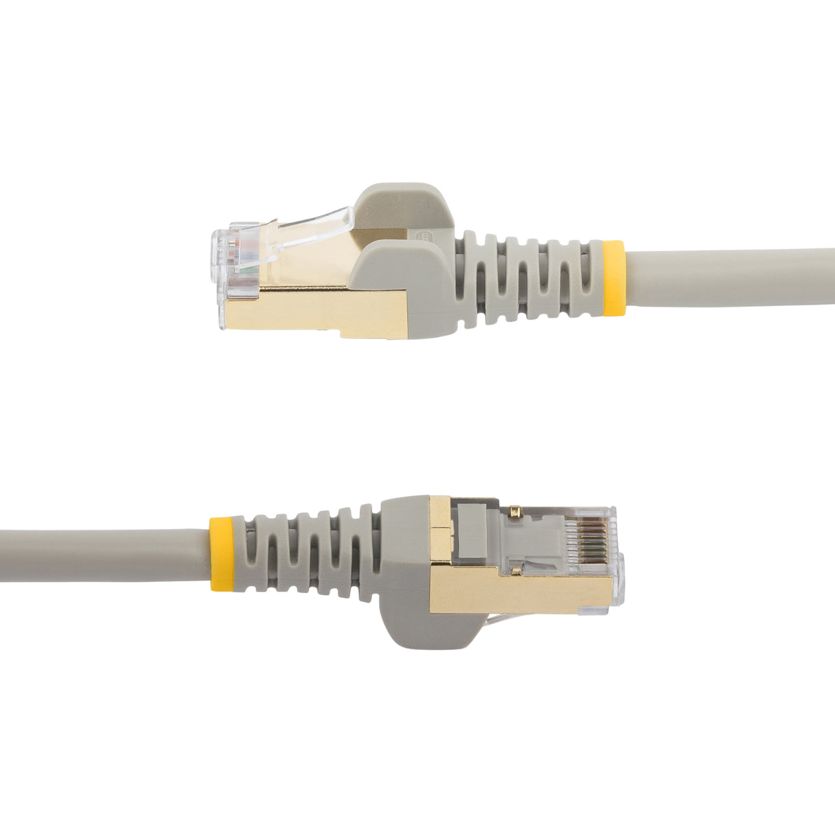 StarTech.com 6 in CAT6a Ethernet Cable - 10 Gigabit Shielded Snagless RJ45 100W PoE Patch Cord - 10GbE STP Network Cable w/Strain Relief - Gray Individually Tested/Wiring is UL Certified/TIA