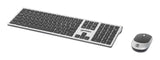 Manhattan One Single USB-A Nano Receiver for Both, Full-Size Wireless Keyboard, Ambidextrous Optical Mouse with Three Buttons and Scroll Wheel, 1200 dpi, Silver/Black