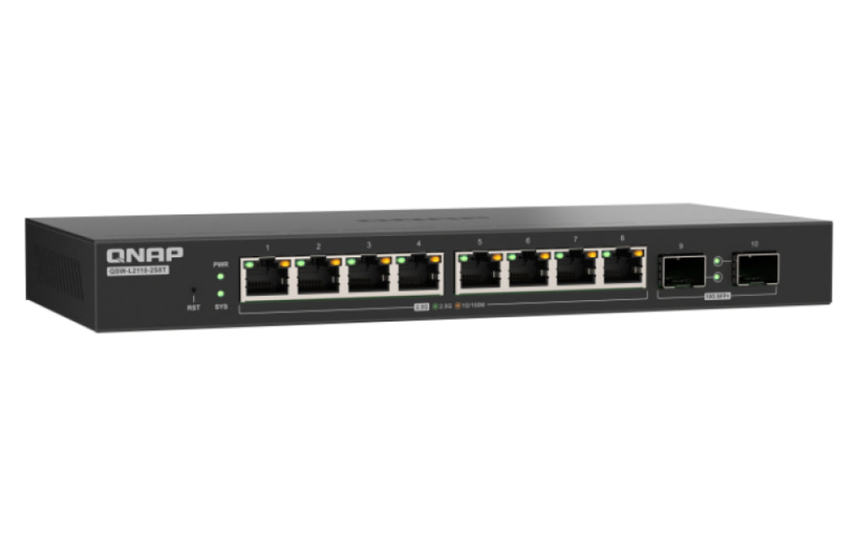 QNAP QSW-L2110-2S8T network switch Managed Desktop Black