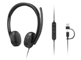 Lenovo VoIP Headset 5000 Wired Head-band Office/Call center USB Type-C Black