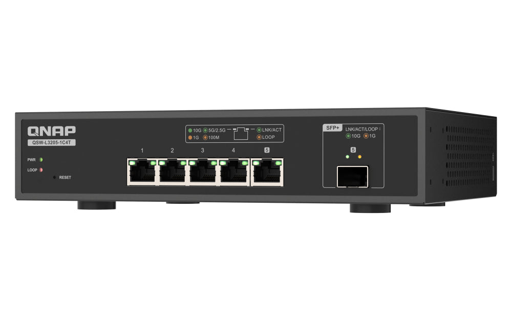 QNAP QSW-L3205-1C4T 4 Managed 10G Ethernet (100/1000/10000) Desktop Black