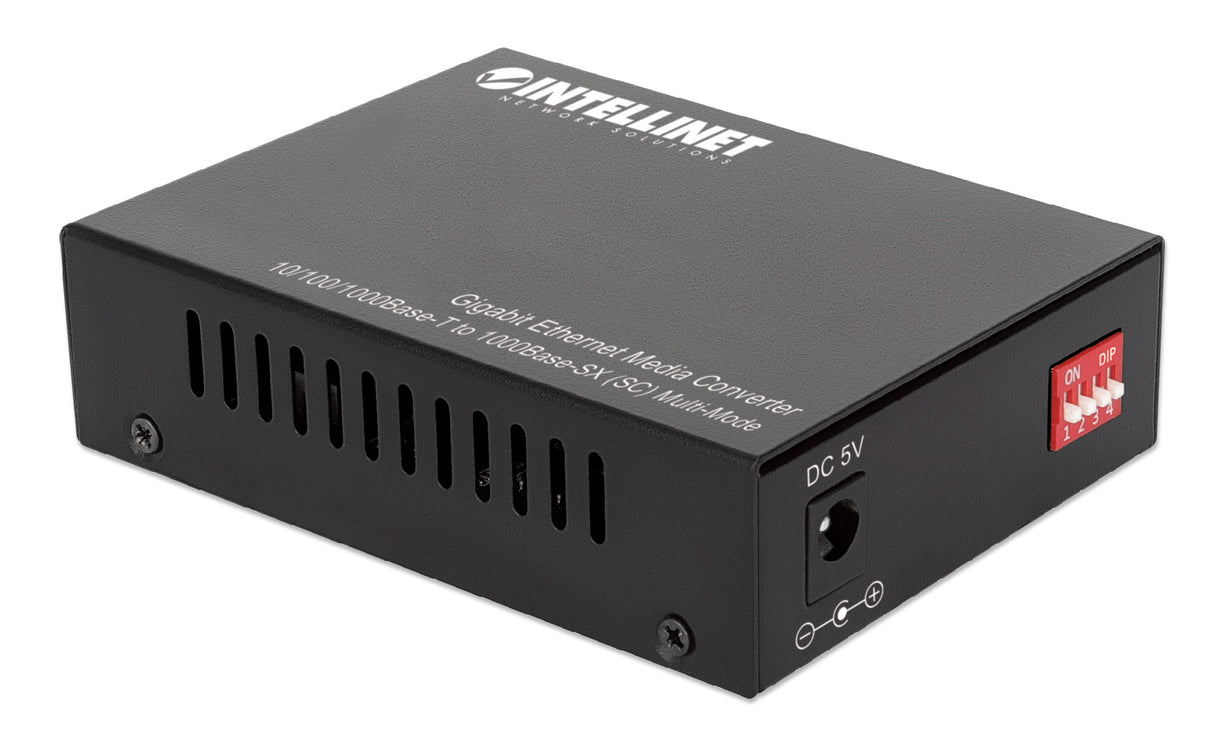 Intellinet Gigabit Ethernet Media Converter 10/100/1000Base-T to 1000Base-SX (SC) Multi-Mode, 550 m (1,800 ft.), Autonegotiation