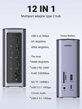 Ugreen USB-C Docking Station 12-in-1 Wired Silver