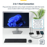 StarTech.com 4-Port USB-C and USB-A Hub, 5Gbps, Self-Powered, 2-in-1 USB-C and USB-A Host Cable, 1x USB-C and 3x USB-A (1x BC 1.2), 36W Power Adapter Included
